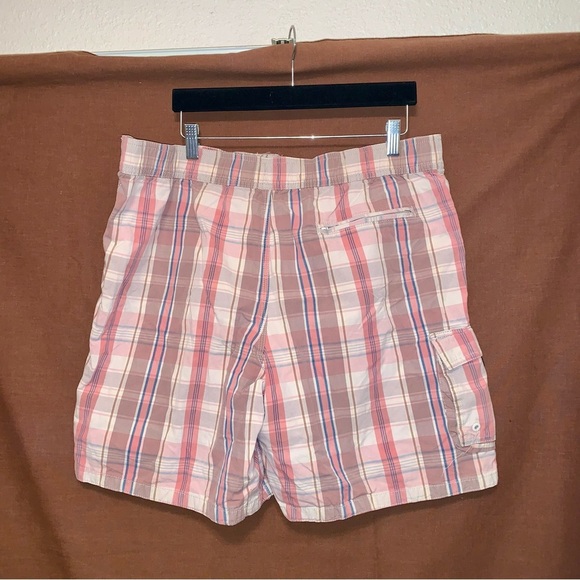Men's Multicolor Plaid Swim Trunks size Large - Picture 2 of 9